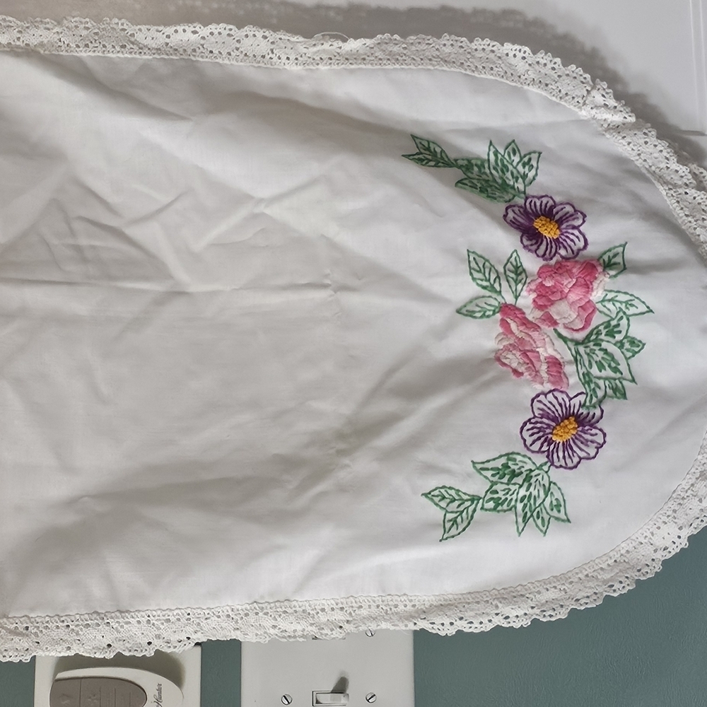 Floral Embroidered Lace Table Runner - Picture 2 of 3